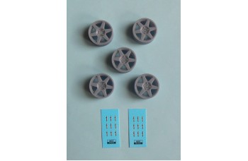 Wheels – Speedline ( 6 spoke tarmac ) 3D print / 5 pcs for Escort RS Cosworth 1/24